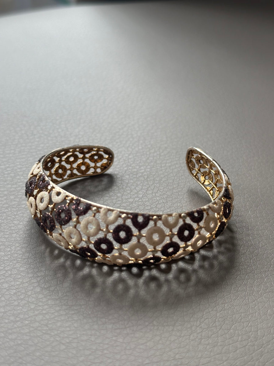 Alissa Brown & Cream Crochet Bangle