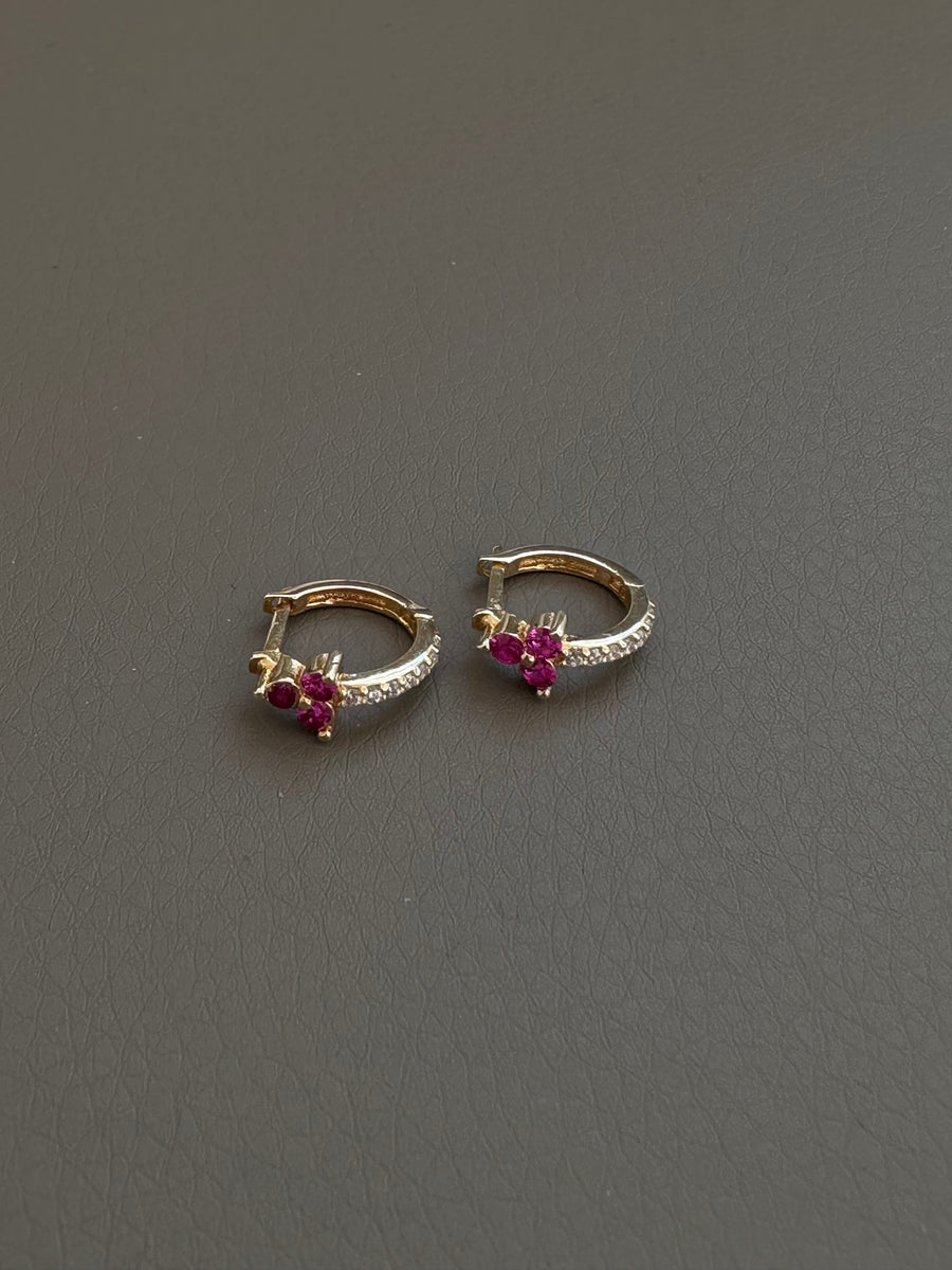 Alissa Pave Mini Triple Stone Earrings