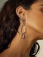 Luv AJ Blair Chain Statement Earrings-Earrings-LUV AJ-Gold-Emila-1