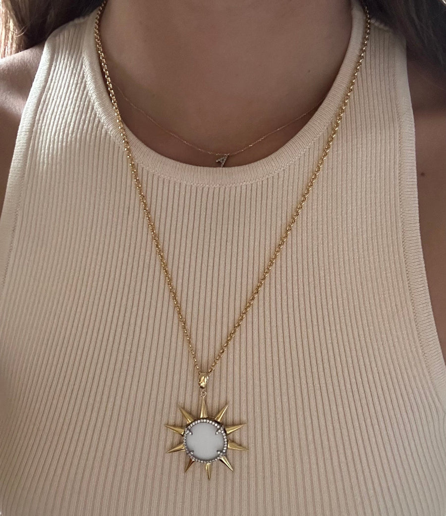 Mers Sun Charm & Gold Chain-Necklace-Mers-Emila-1