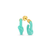 Mers Turquoise Twist Enamel Hoops-Earrings-Mers-Blue-Emila-1