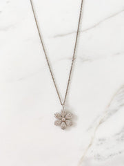 Alissa Mini Flower Zirconia Necklace-Necklace-Alissa-Black Zirconia-Emila-1