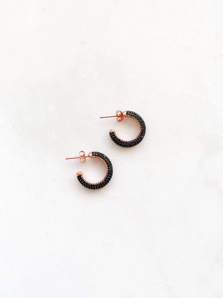 Alissa Mini Pave Hoops-Earrings-Alissa-Black-Emila-6