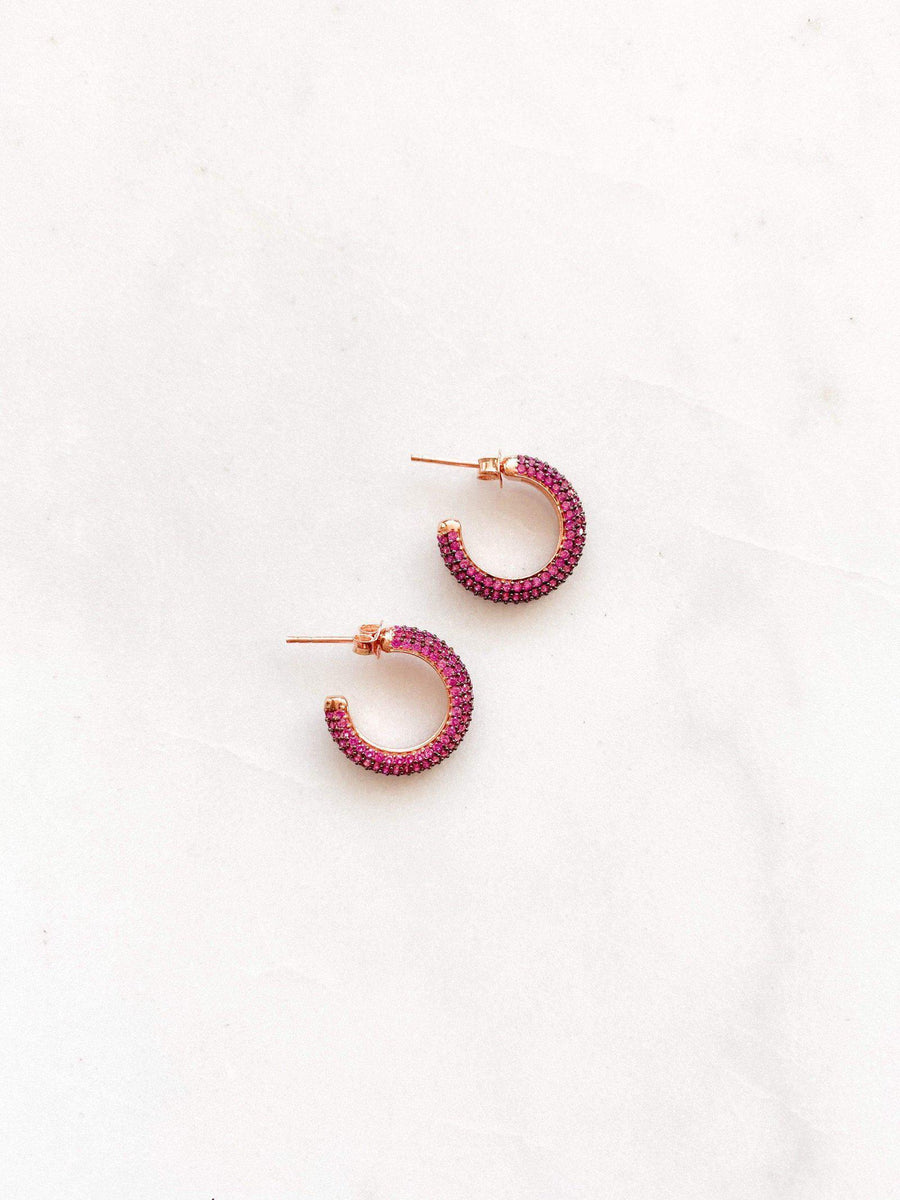 Alissa Mini Pave Hoops-Earrings-Alissa-Cerise-Emila-5