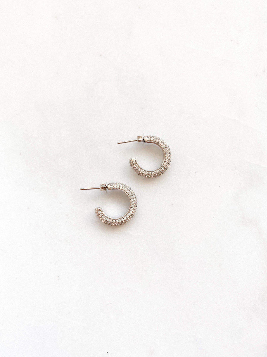 Alissa Mini Pave Hoops-Earrings-Alissa-Silver-Emila-7