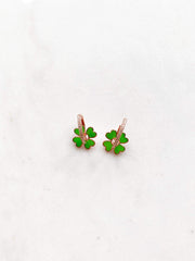 Alissa Neon Green Clover Earrings-Earrings-Emila-Emila-1