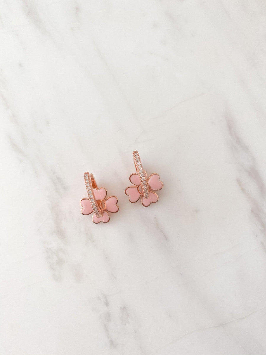 Alissa Pastel Pink Clover Earrings-Earrings-Alissa-Emila-5