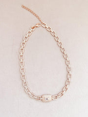 Alissa Rose Gold Connecting Diamente Choker-Necklace-Alissa-Emila-1