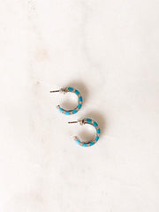 Alissa Turquoise Enamel Hoops-Earrings-Alissa-Emila-1