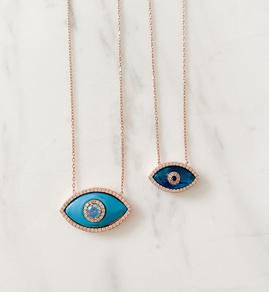 Alissa Turquoise Evil Eye Necklace-Necklace-Alissa-Emila-2