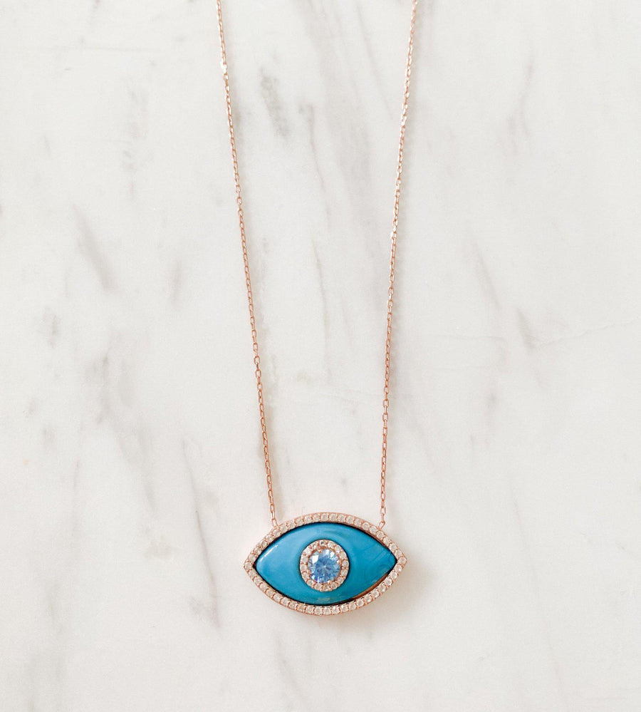 Alissa Turquoise Evil Eye Necklace-Necklace-Alissa-Emila-1