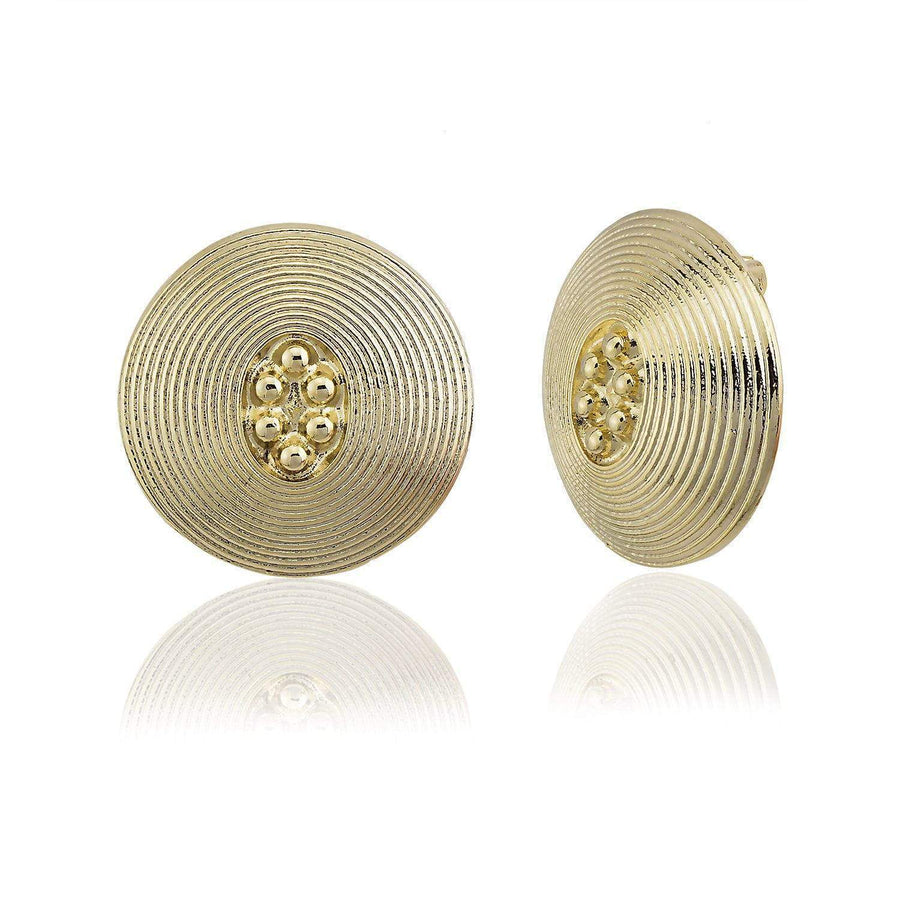 Bloom Jewelry Gold Button Earrings-Earrings-Bloom Jewelry-Emila-1