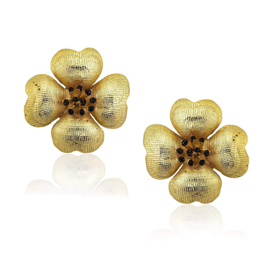 Bloom Jewelry Gold Flower Earrings-Earrings-Bloom Jewelry-Emila-2