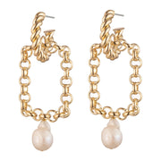 Dannijo Lena Gold & Pearl Earrings-Earrings-Dannijo-Emila-1