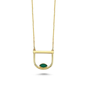 Diela Green Onyx & Gold Necklace-Necklace-Diela-Emila-1