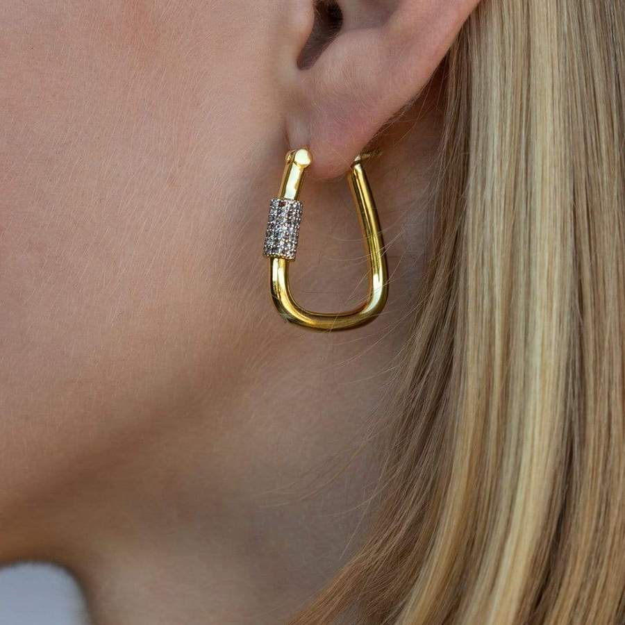 F+H Gold Runaway Hoops-Earrings-F+H Jewelry-Emila-1