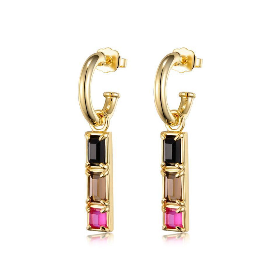 F+H Night Trippin Multi Gemstone Earrings-Earrings-F+H Jewelry-Emila-1