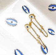 Lalou Evil Eye Chain Earrings-Earrings-Lalou London-Emila-1
