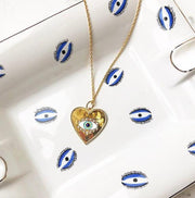 Lalou Evil Eye Heart Pendant-Necklace-Lalou London-Emila-1