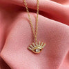 Lalou Gold & Zirconia Eye Necklace-Necklace-Lalou London-Emila-1