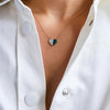 Melis Goral Malachite and Diamond Heart Necklace-Necklace-Melis Goral-Emila-1