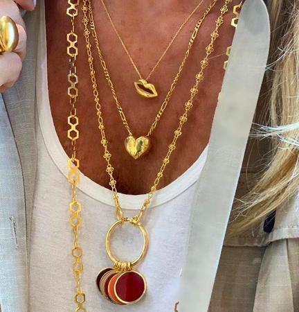 Mers Bubbly Me Gold Heart Necklace-Necklace-Mers-Accented Heart-Emila-4