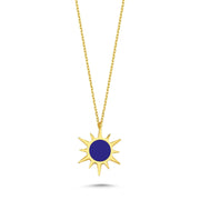 Mers Enamel Mini Moon Necklace - Navy-Necklace-Mers-Navy-Emila-1