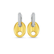 Mers Gold Enamel Earrings-Earrings-Mers-Silver Pave Clasp-Emila-1