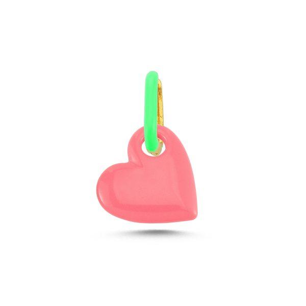 Mers Pink Enamel Heart Earring-Earrings-Mers-Pink-Emila-1