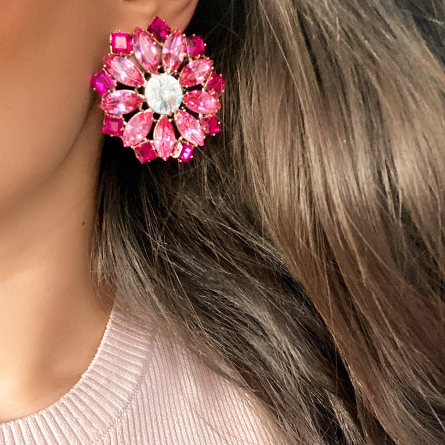 Ninon Maksim Scarlet & Rose Crystal Earrings-Earrings-Ninon-Emila-3