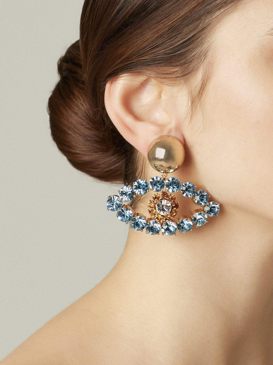 Ninon Talitha Emerald Crystal Earrings-Earrings-Ninon-Emila-2